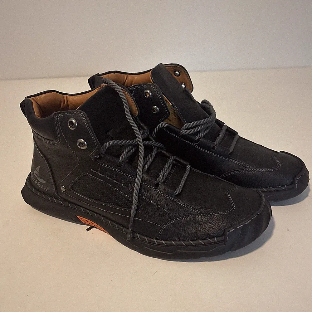 SALKIN Trail Hiking Casual Vegan Leather Boots 2317 Men's Size 47 Black 11.5 12