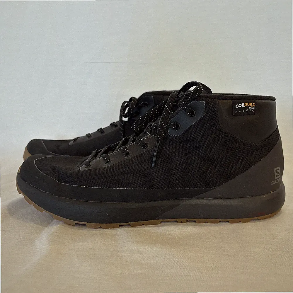 Salomon Black ACRO Chukka Cordura Fabric Shoes Size 9.5 Men's Hiking Boots
