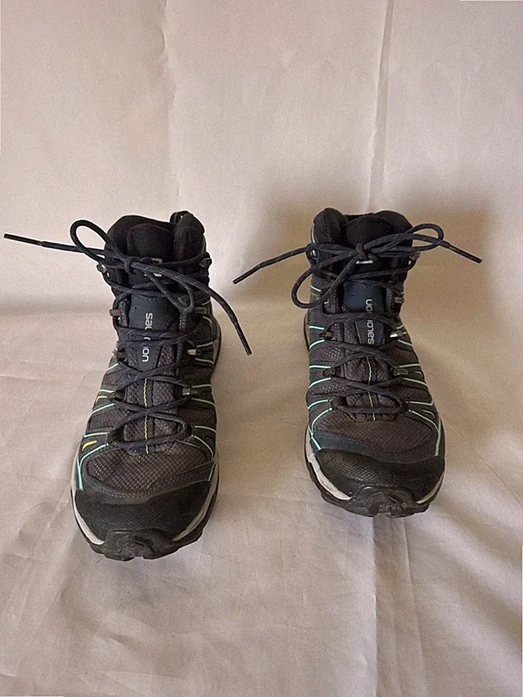 Salomon Black and Mint Green Trail Hiking Ortholite Boot