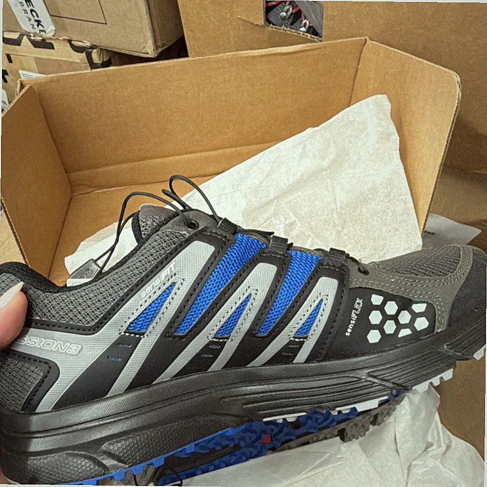 Salomon SENSEFIT Men's Hiking Shoes Black Blue Gray Trail Sole Outdoor Footwear