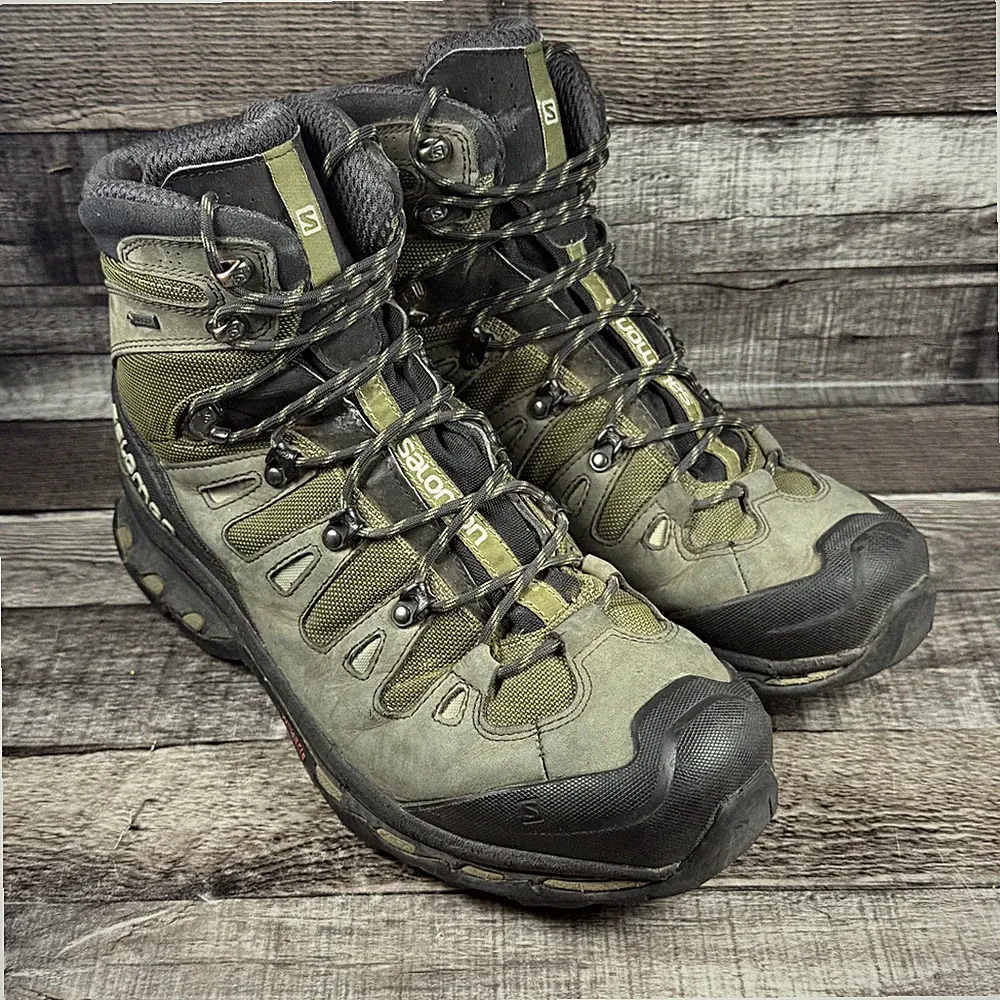 Salomon Snow Boots Mens Size 12 Green Nubuck Gore-Tex Hiking Winter Trail