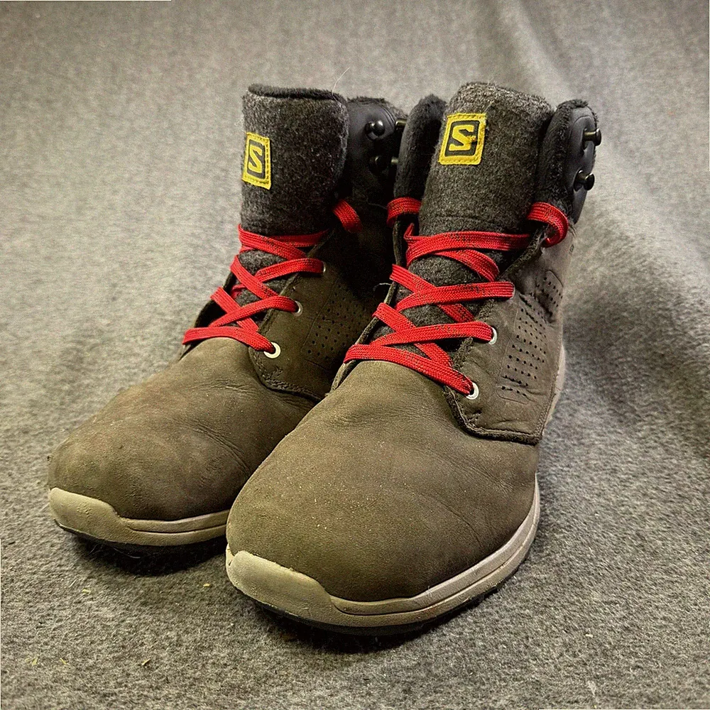 Salomon Snow Boots Mens Size 13 Brown Nubuck Insulated Winter Trail Lined 404798