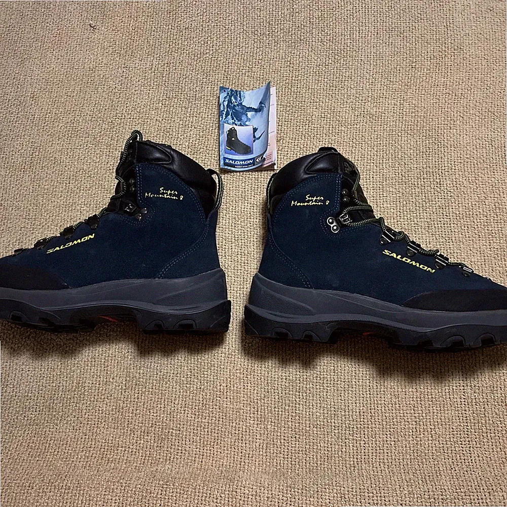 💯Salomon Super Mountain 8 mountaineering boots Blue Leather EU44 US10 Free Ship