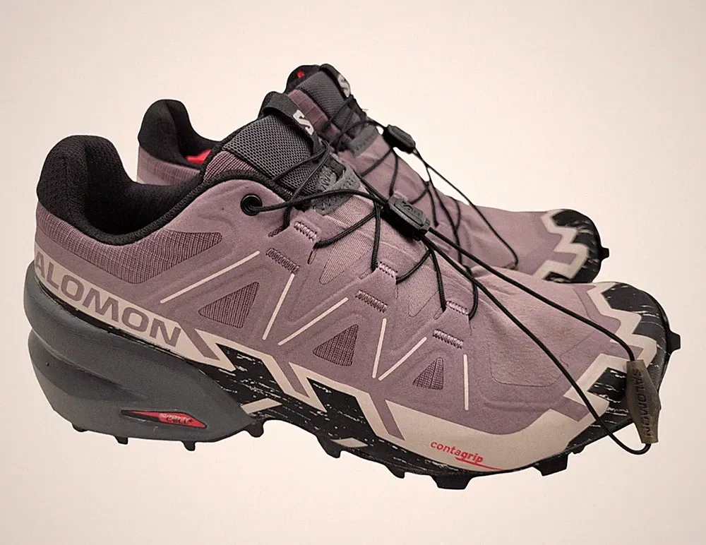 Salomon Trail Running Hiking Shoes Contagrip Speed Lace Purple Women's 8