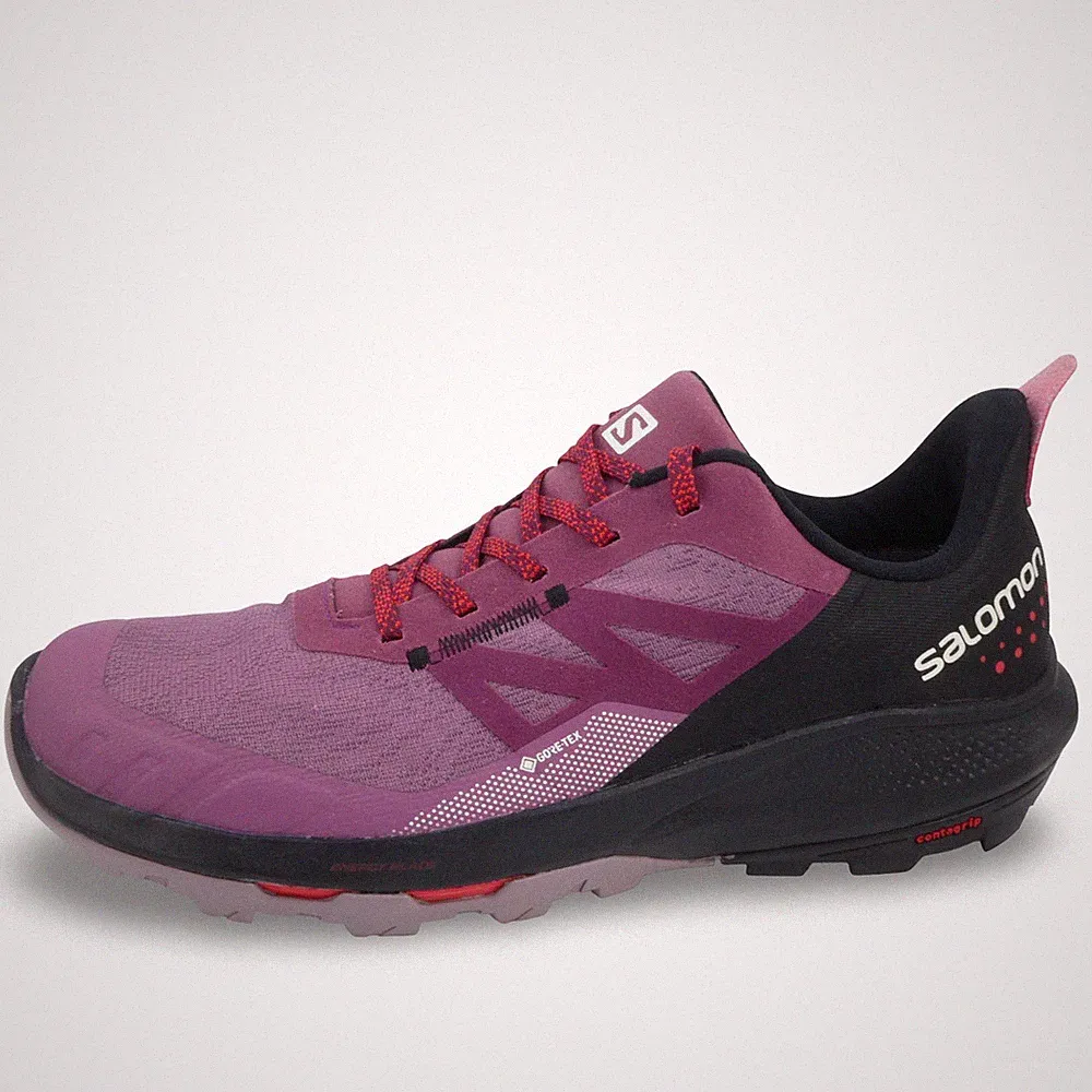 Salomon Women's Size 11 OUTPULSE Gore-Tex Hiking Shoes Tulipwood/Black/Poppy Red
