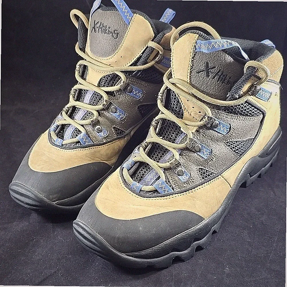 Salomon X Hiking Women’s Size 8 Brown Leather Mid Hiking Boots Trail Shoes