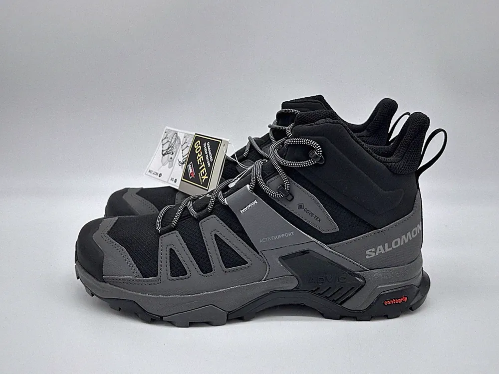 Salomon X Ultra 4 Mid GTX Men's Size 12 Outdoor Hiking Boots Black Magnet 413834