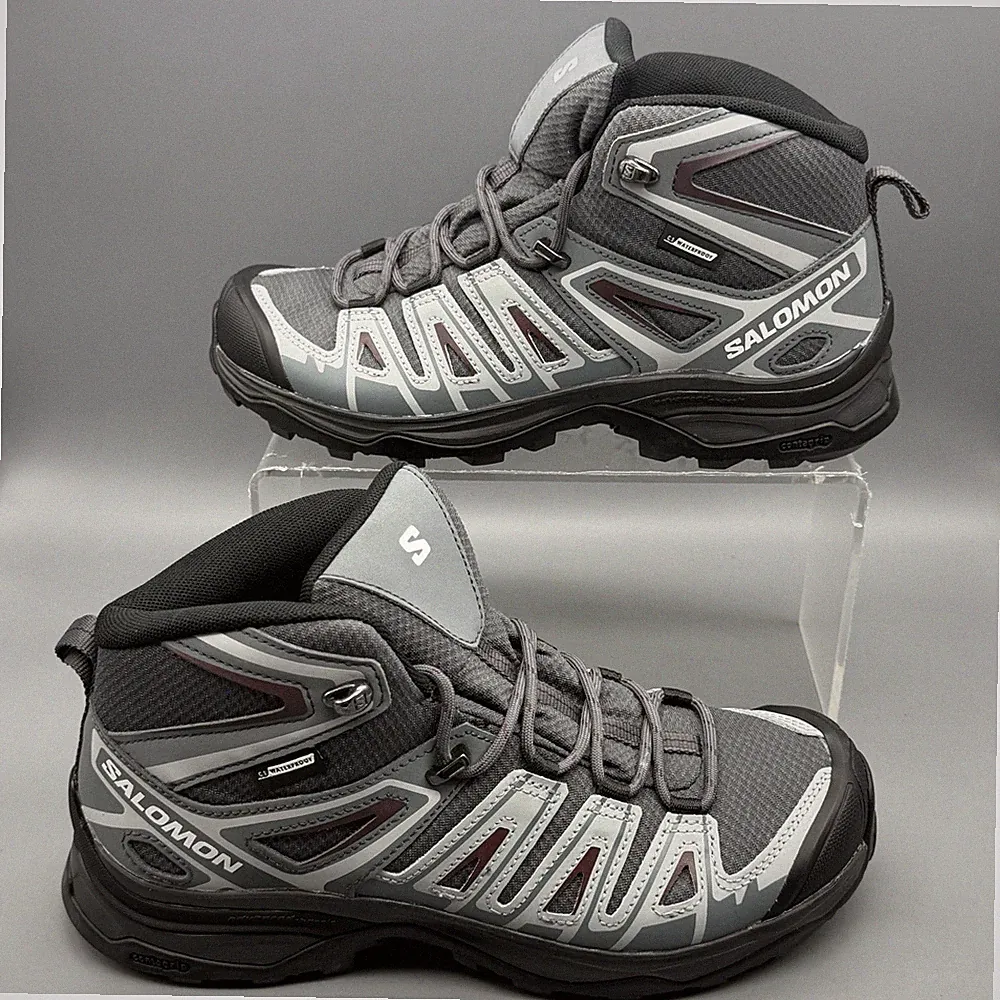 Salomon X Ultra Pioneer Mid WP Women’s Size 6 Hiking Boots Black Grey Waterproof