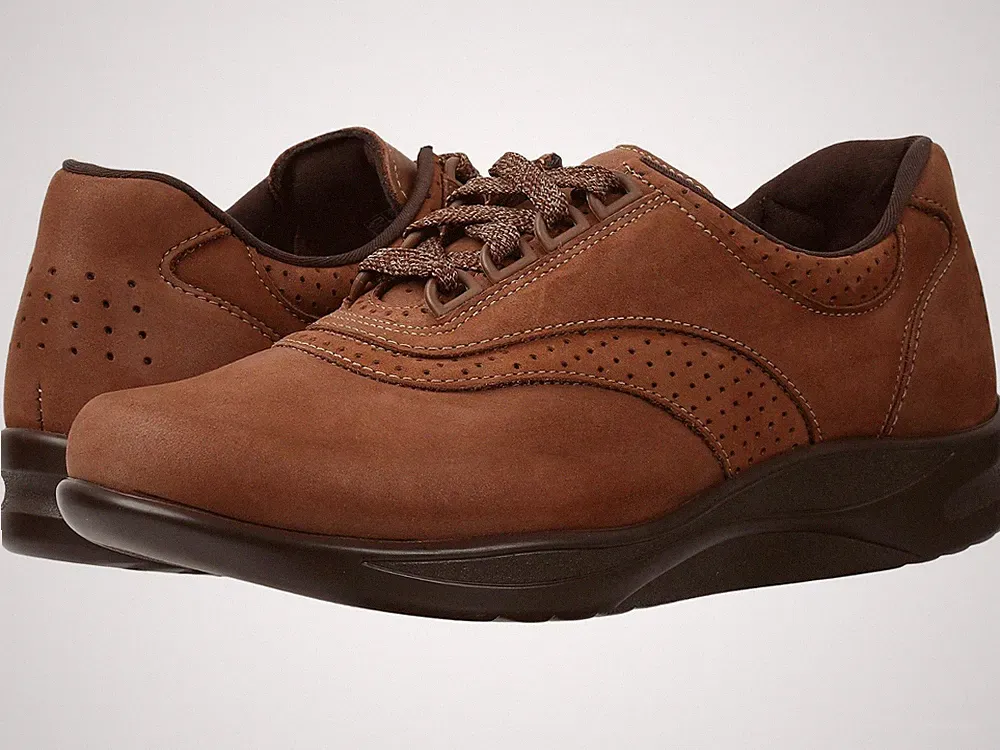 SAS Women's Walk Easy Lace Up Walking Shoes, Chocolate Nubuck ( 2380-076 )