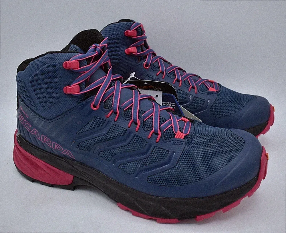 Scarpa EU 38.5 US 7 1/3 Rush GTX Gore-Tex Mid Blue Fuxia Waterproof Hiking Boots
