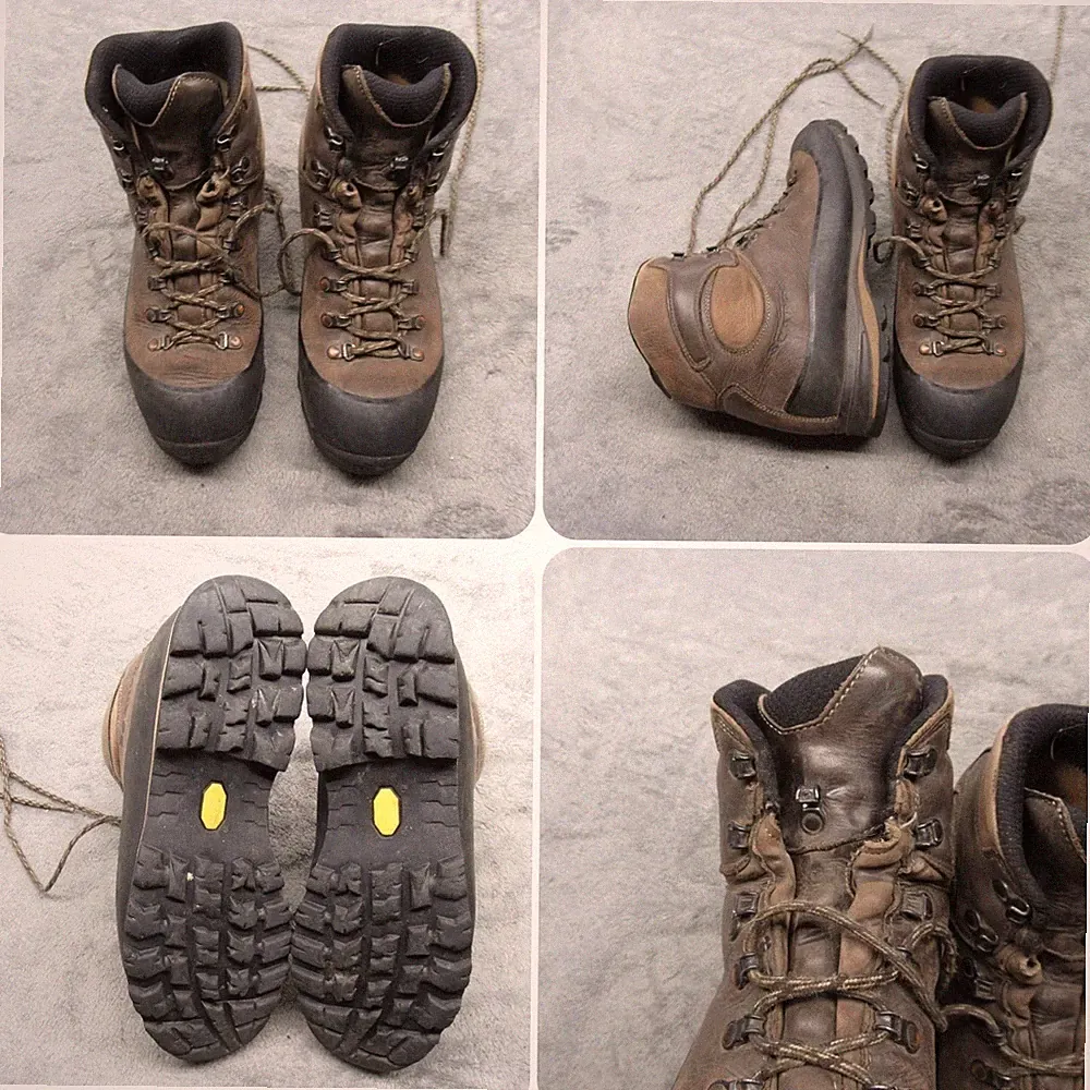 Scarpa Nepal Hiking Boots Men 9.5-10? Brown Leather Mountaineering Lace Hard Toe