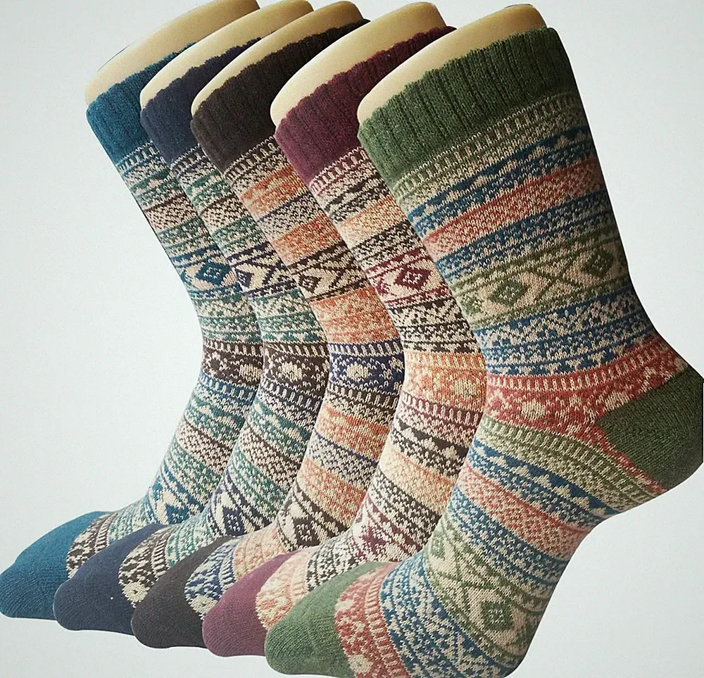 Senker Fashion Wool Socks for Women, Crew Boot Warm Sock for Hiking Trekking Wor