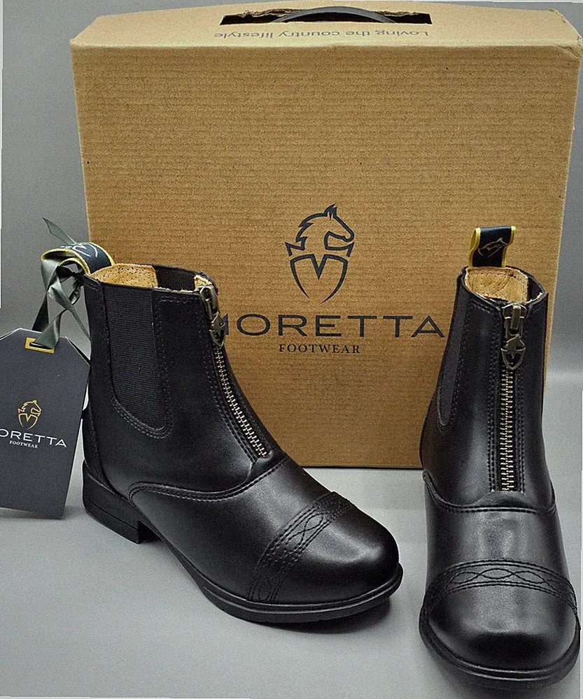 Shires Moretta Clio Paddock Zip-Up Equestrian Riding Boots Black US KIDS Size 12