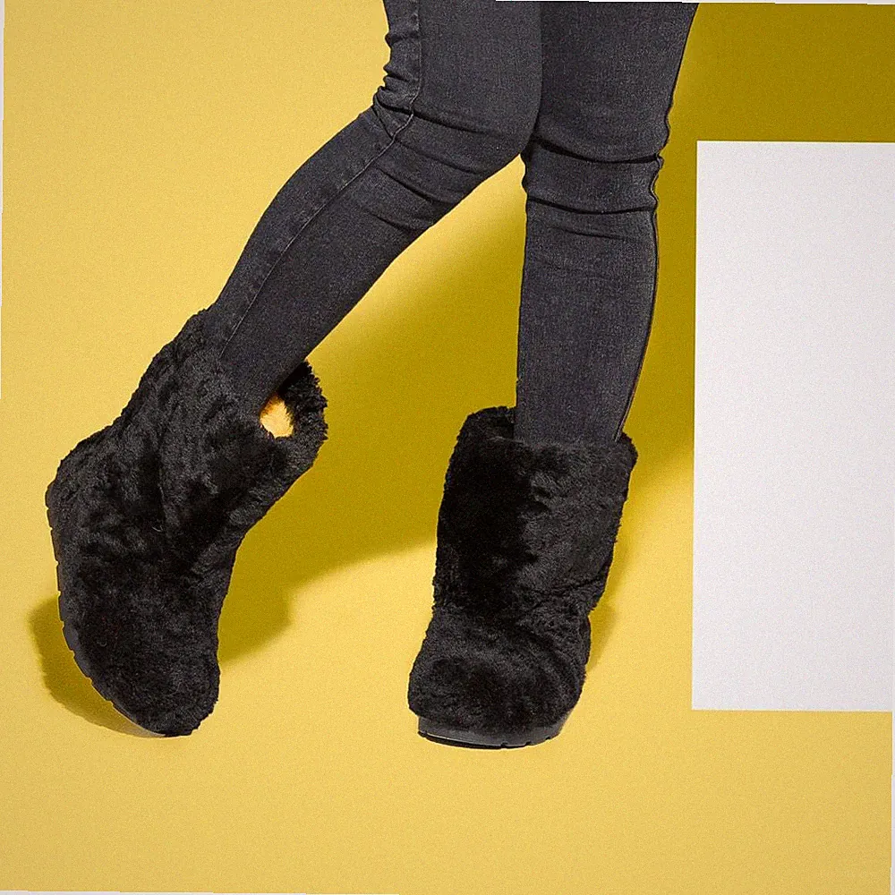 Short Sheepskin Fur Boots for Women, Winter Snow Boots, Moutons, Handmade