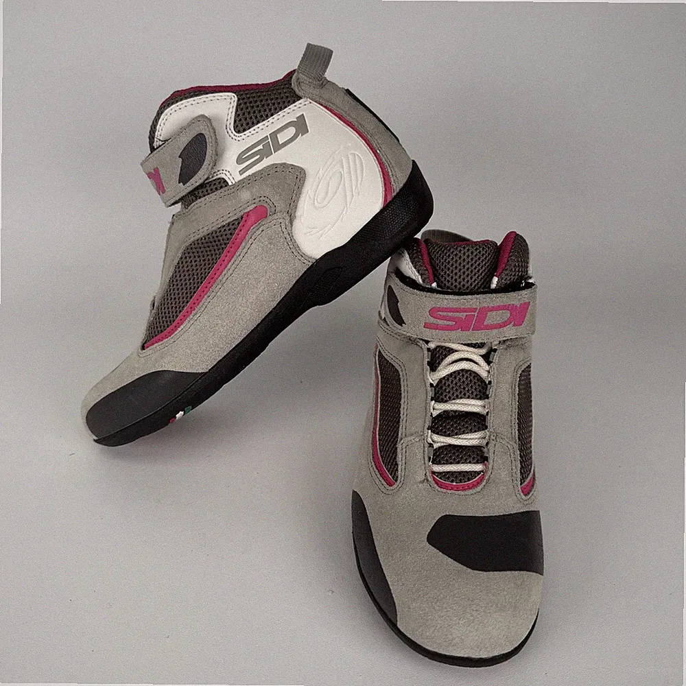 Sidi Gas Lei Women's Motorcycle Riding Shoes Boots Gray Pink EUR38 /US 5.5