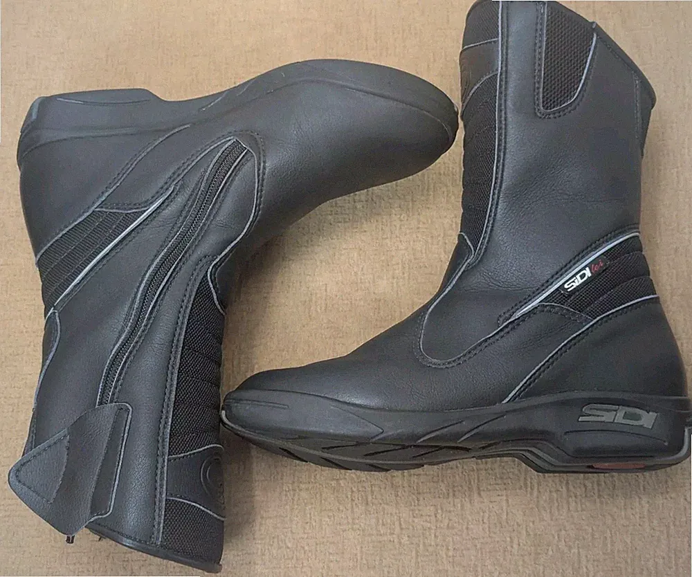 Sidi Lei Ladies Women's Black Motorcycle Touring Boots Size 5.5 US Made In Italy