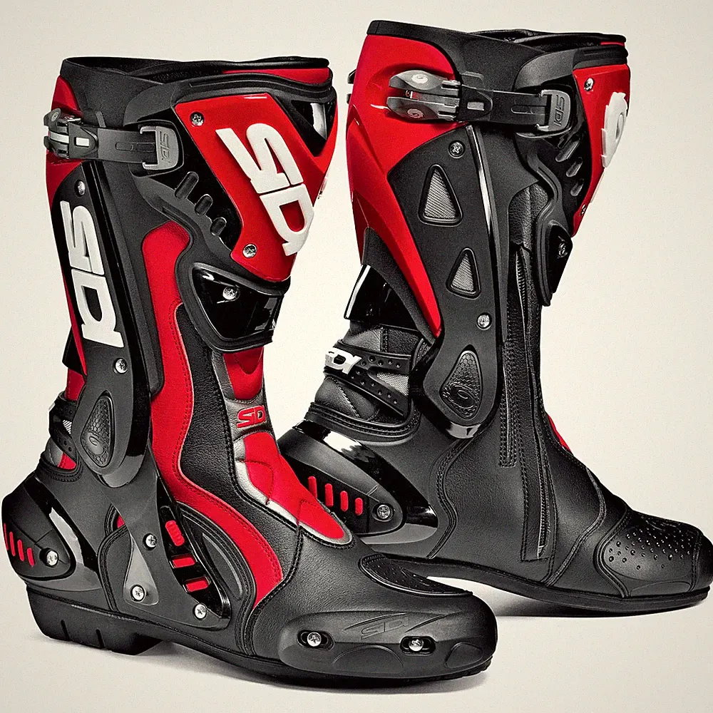 Sidi St Street Motorcycle Boots Black/Red 43 EU / 9.5 US *OPEN BOX* WAS $380