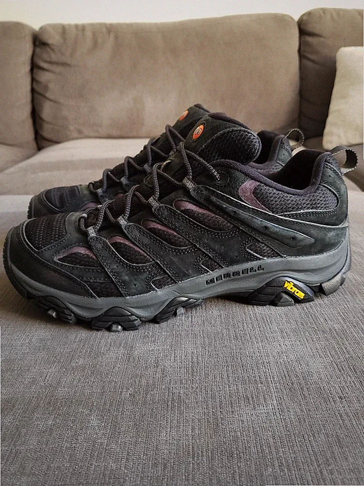 Size 13 - Merrell Moab 3 Men's Black Hiking Trail Shoes Athletic Outdoor - VGC!