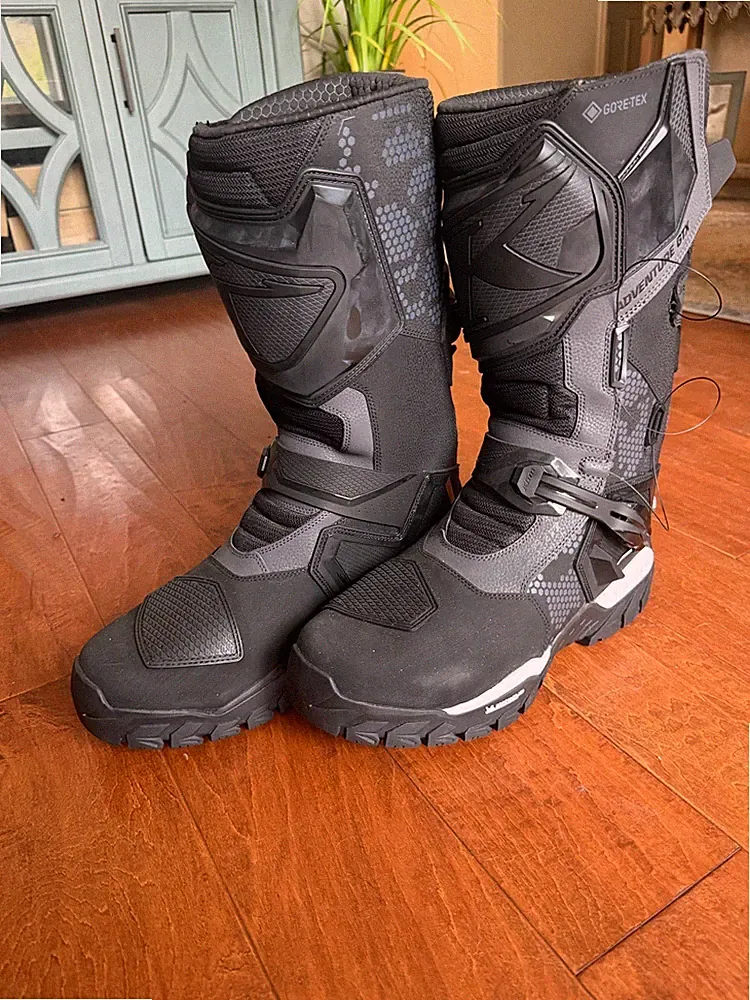 Size 15 motorcycle boots, Klim GTX Adventure boots, black, never worn