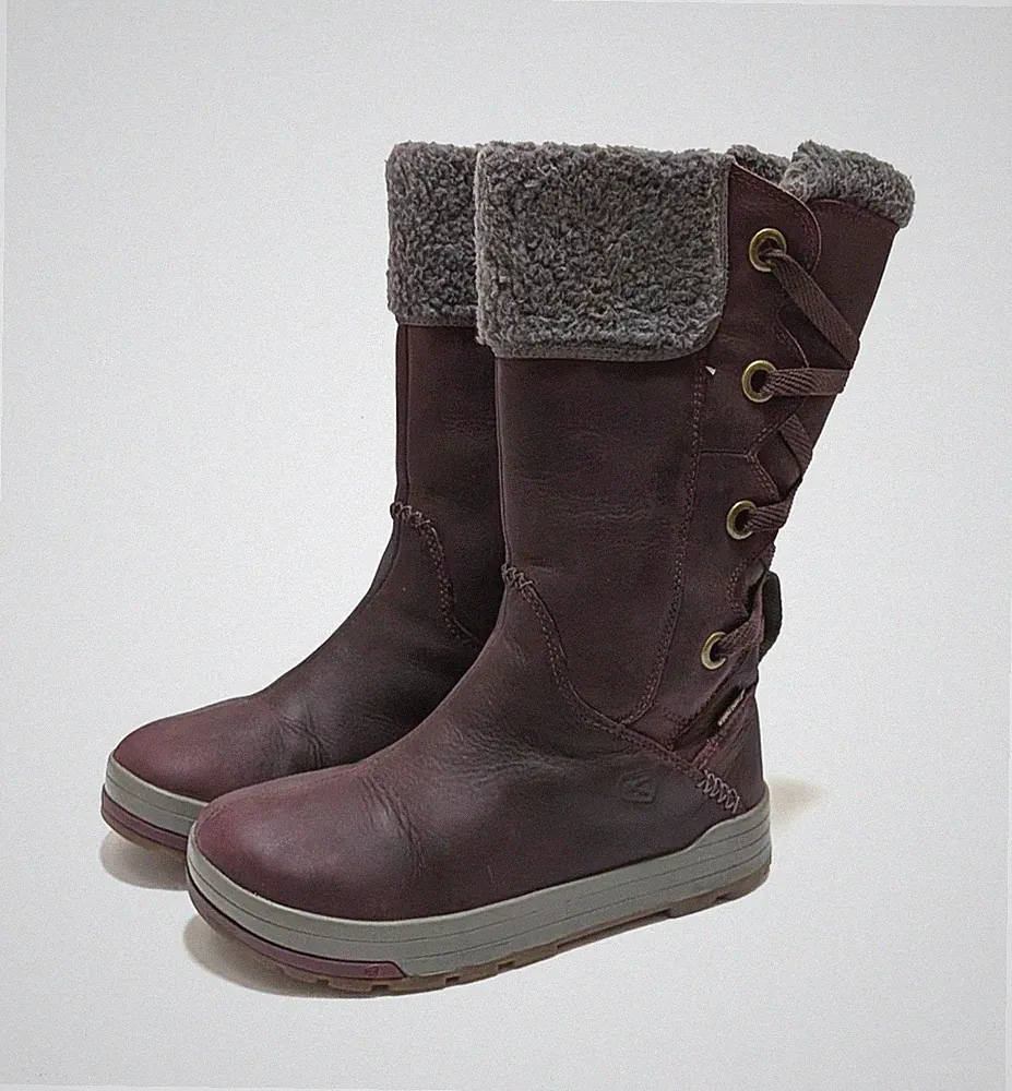 Size 6 - KEEN - Womens Snow Boots Snowmass Leather Lace Up Waterproof Shoes RARE