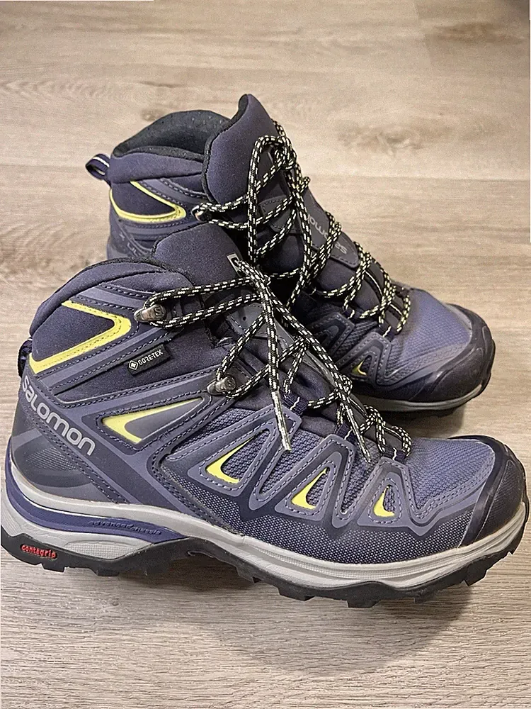 Size 7.5 Womens Salomon X Ultra 360 Mid GORE-TEX Hiking Boots Color: Blue