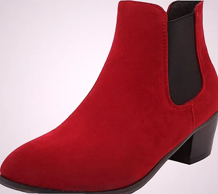 Size 9 Women Chelsea Boots Comfortable Suede Pointed Toe Ankle Slip On pd 19z
