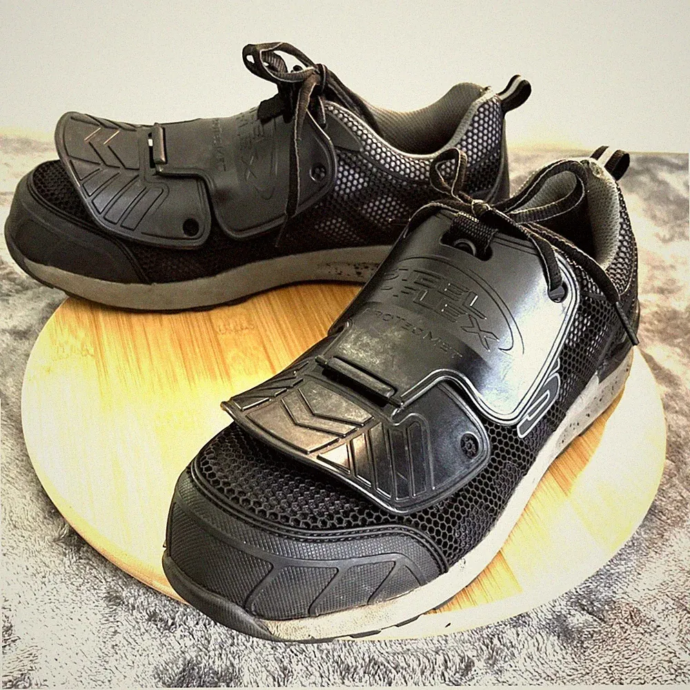 Skechers Bulklin Lyndale Sz 11 Mens Black Work Shoe Comp Toe Safety Guard ASTM