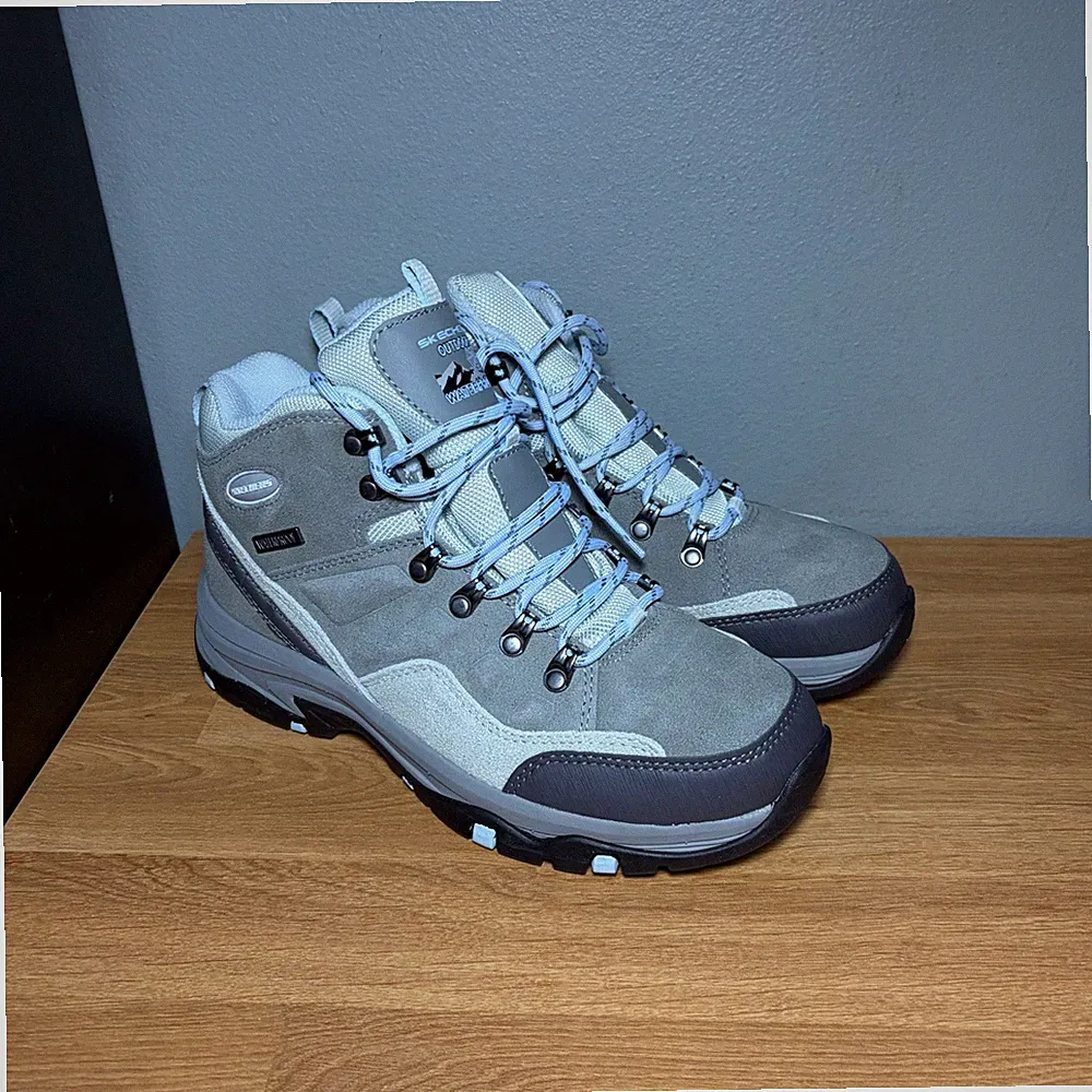 Skechers Hiking Boots Trego Rocky Mountain Gray Women 158258 Relaxed Fit sz 8.5