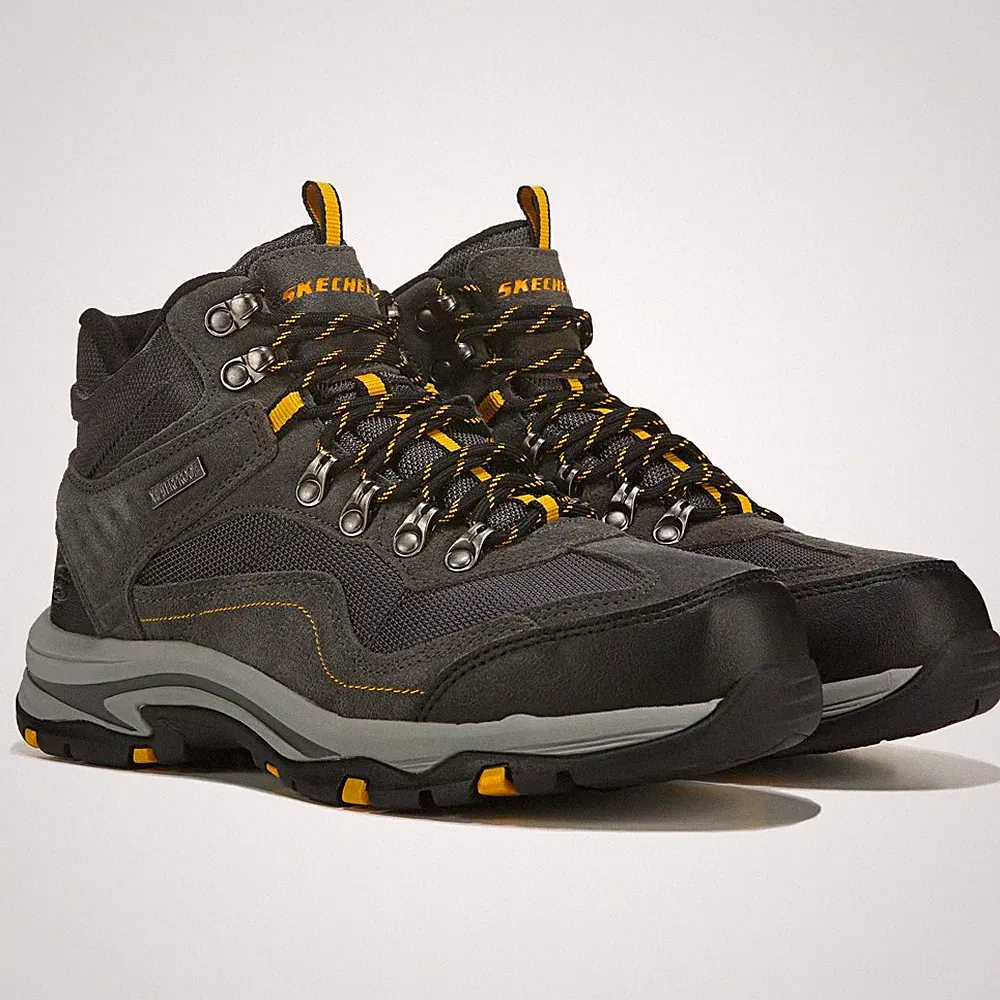 Skechers Trego Pacifico Waterproof Relaxed Fit Boots Hiking Gray Sz 13 65672/GRY