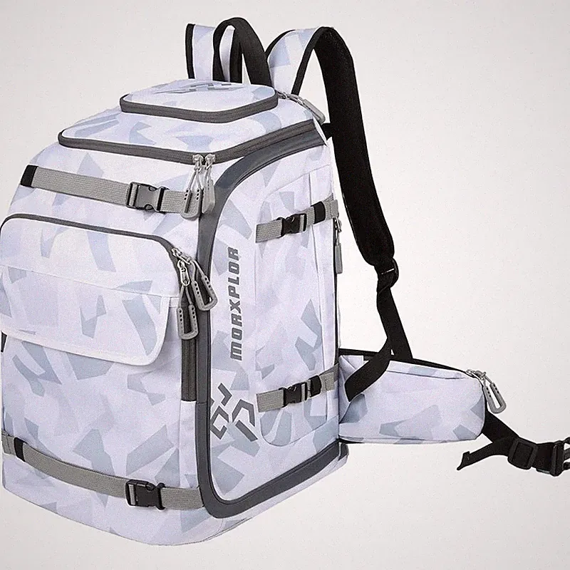 Ski Boot Backpack Waterproof Gear Bag W/ Helmet Pocket & Zipper Compartments New