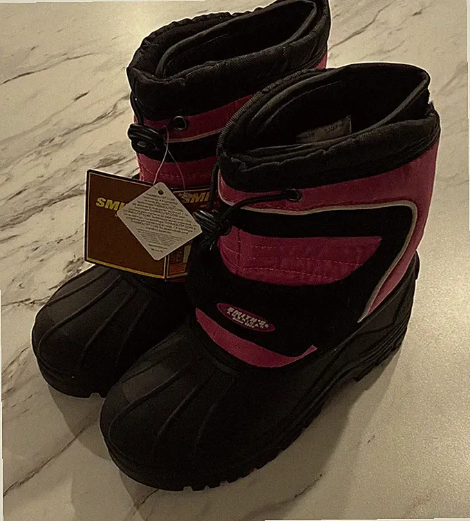 Smiths American Snow Boots (Black/Pink) VAL SM049-F18 Size 13 Kids