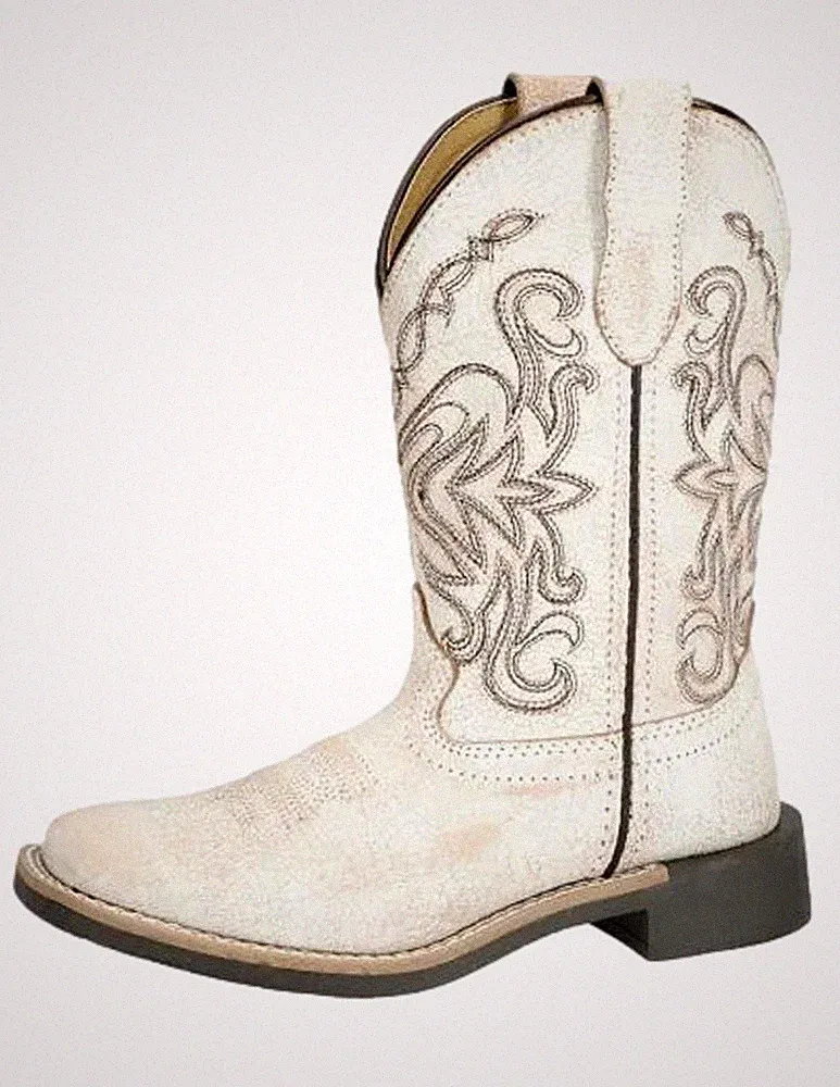 Smoky Mountain Western Boots Girls Georgia Square Antique White 3318C
