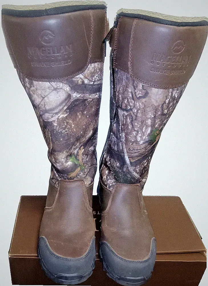 Snake Shield 177442 Mens 8.5 M Magellan Outdoors Waterproof Zipper Hunting Boots