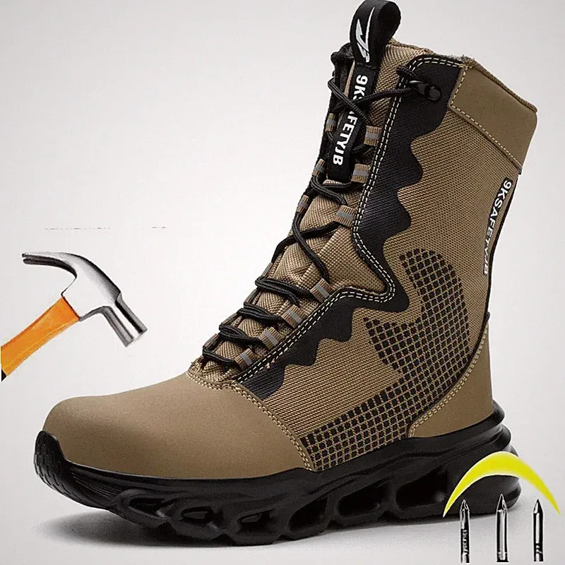 Sneakers Steel Toe Men Safety Work Shoes Puncture-Proof Motorcycle Hiking Boots