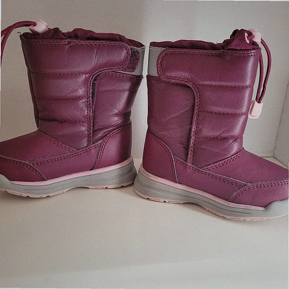 Snow Boots Girls Lands' End Purple Girls Size 6M Hook & Loop Closure Dual Sided