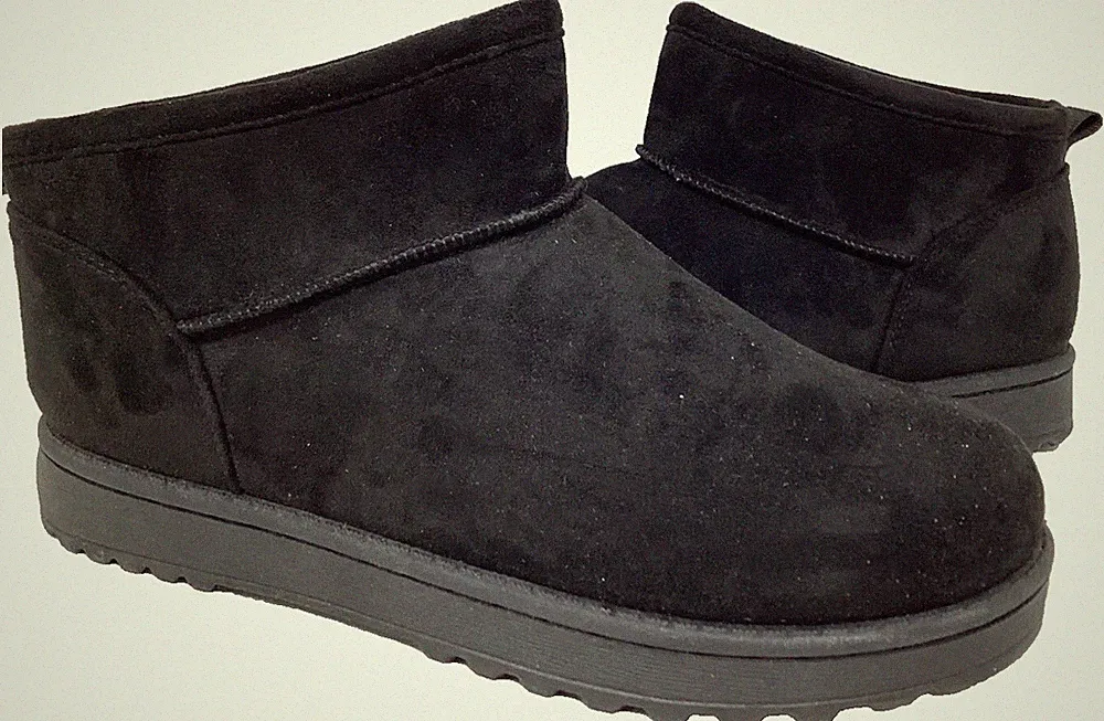 So Women's Lupita Comfort Pull On Fuzzy Cozy Mini Boots Black Size:6 201K