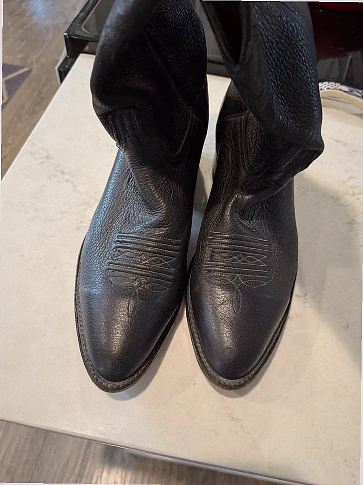 Sofort Men's Black Leather Western Equestrian Boots Size 12 Model 07160658