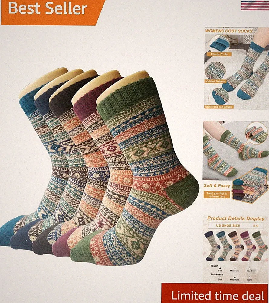 Soft Knit Boot Socks for Women - Ideal for Winter Work, Hiking & Relaxation