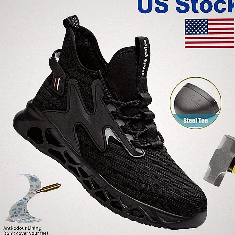 Soft Steel Toe Boots for Men Outdoor Safety Shoes Industrial Shoes Hiking Boots
