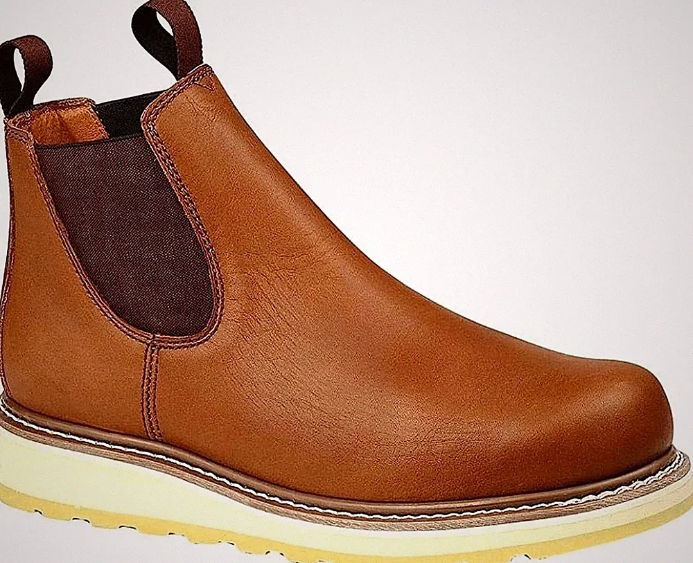 Soft Toe Chelsea Double Gore Pull-On Non-Slip Durable Breathable Mens Work Boots
