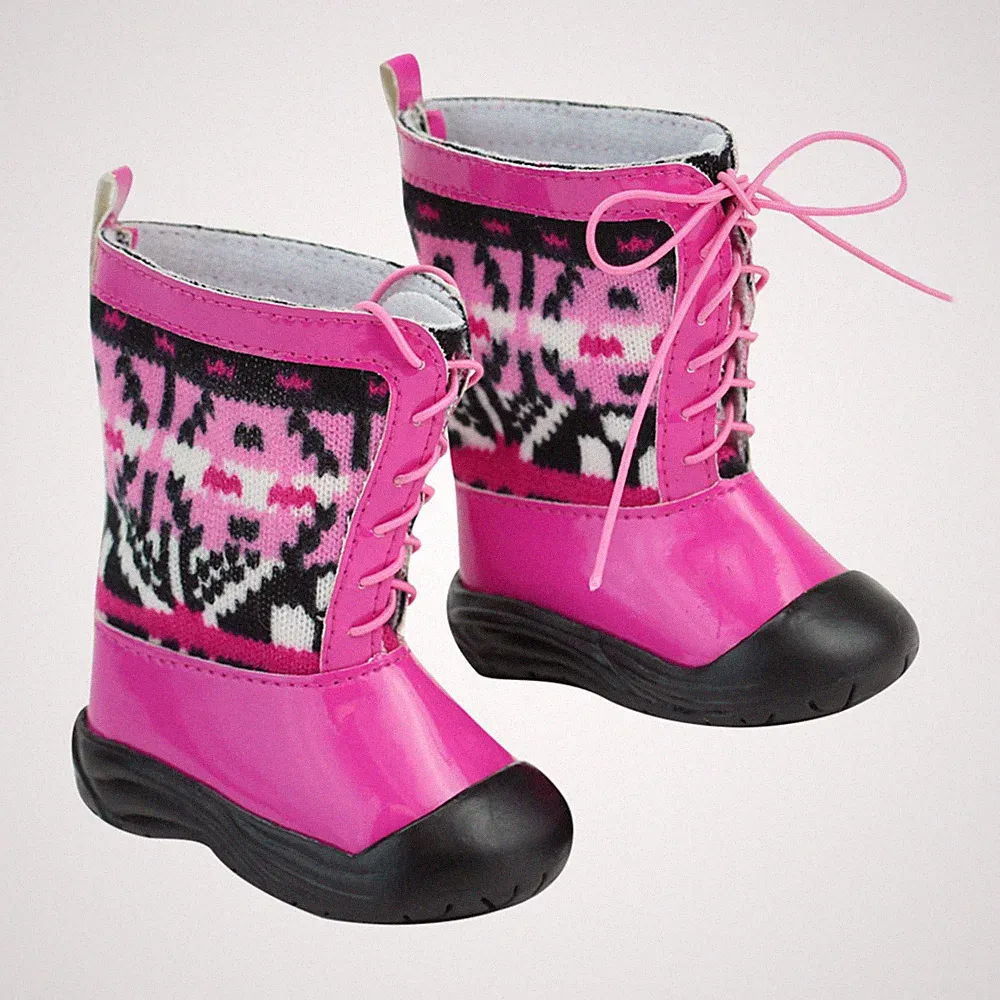 Sophia's - 18" Doll - Print Knit Snow Boots - Pink
