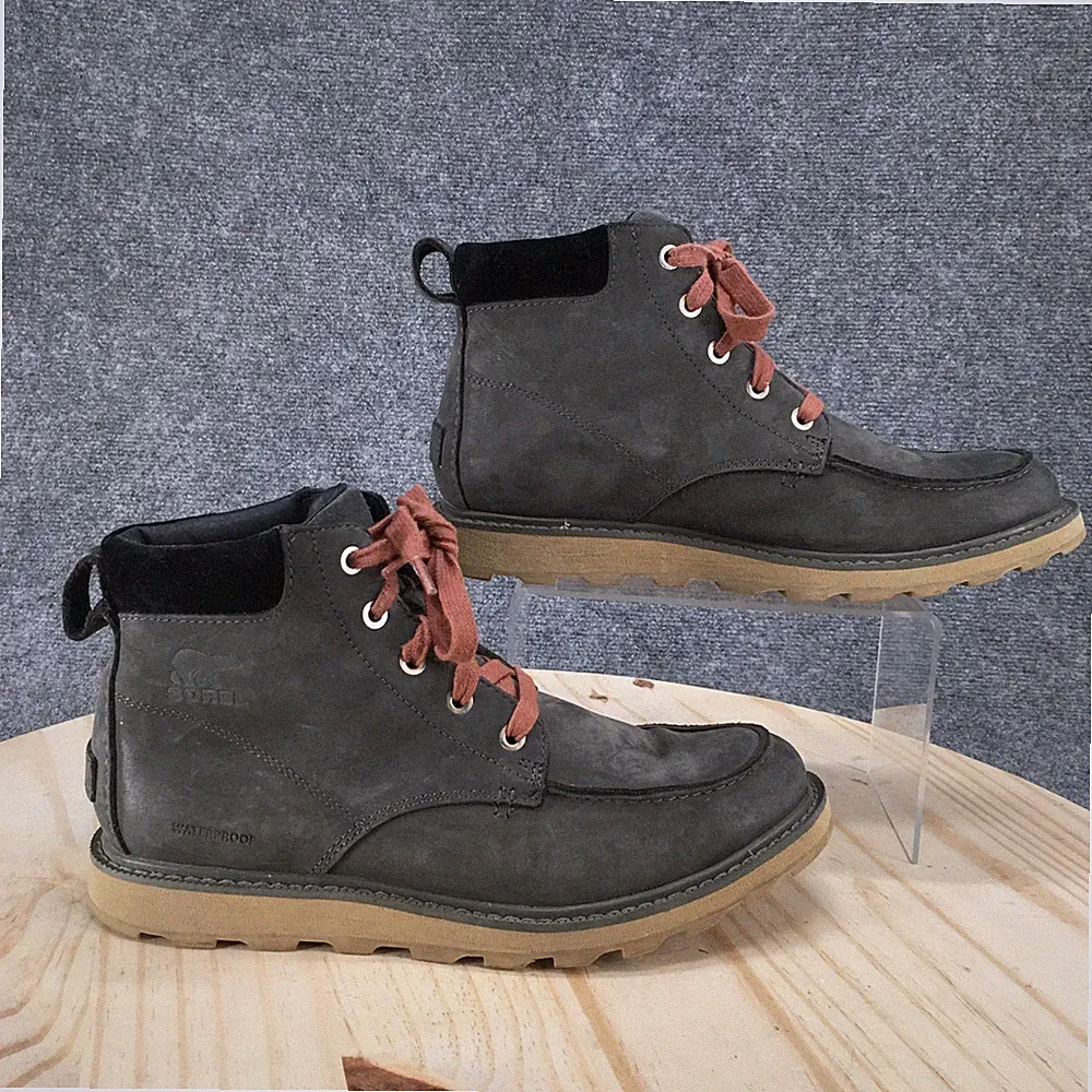 Sorel Boots Mens 8 Gray Chukka Leather Waterproof Comfort Moc Toe NM2788-028