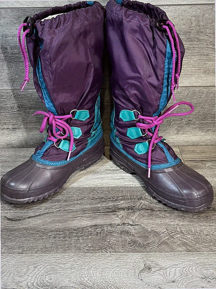Sorel Freestyle Vintage 90s Winter Snow Insulated Boots Womens 7 Purple Blue