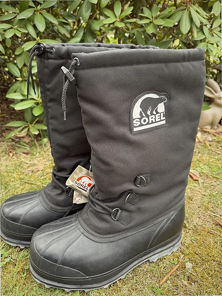 SOREL Glacier Mens 16 Extreme Cold Snow Boots Black Removable Liners NWT