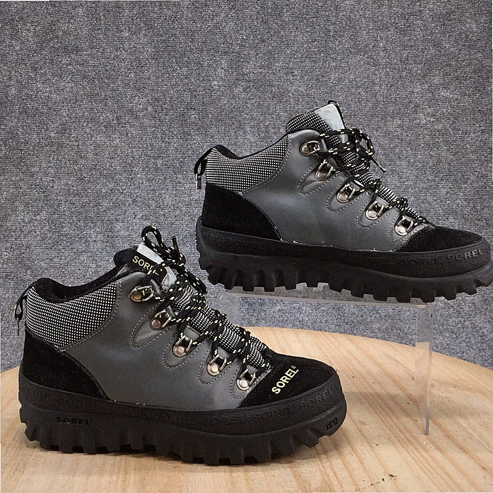 Sorel Hiker Hiking Boots Youth 5.5 Gray Black Lace Up Ankle Top Waterproof