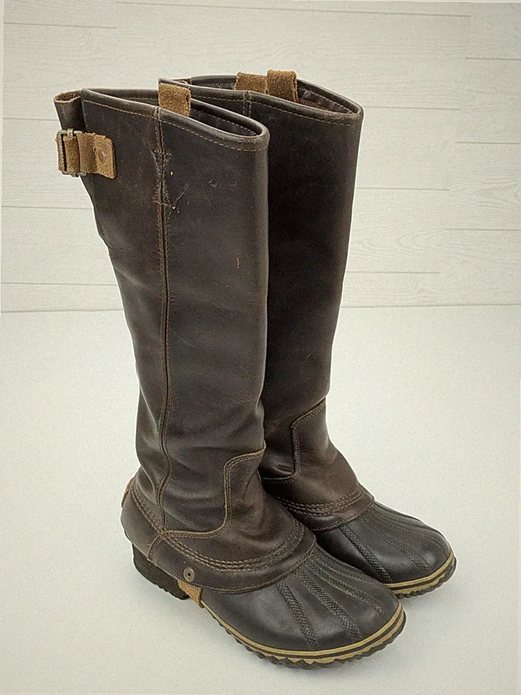 Sorel Slimpack Equestrian Tall Riding Boots Women's Size 7 Leather NL2007-260