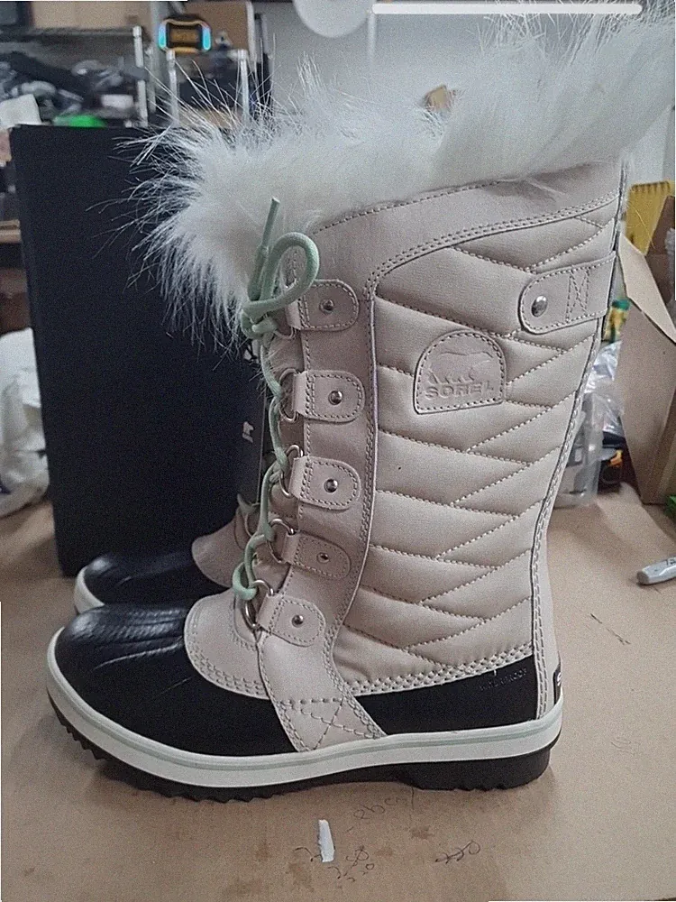 Sorel Torfino II Waterproof Women's Snow Duck Boots 9.5 Fawn Sea Sprite Read*