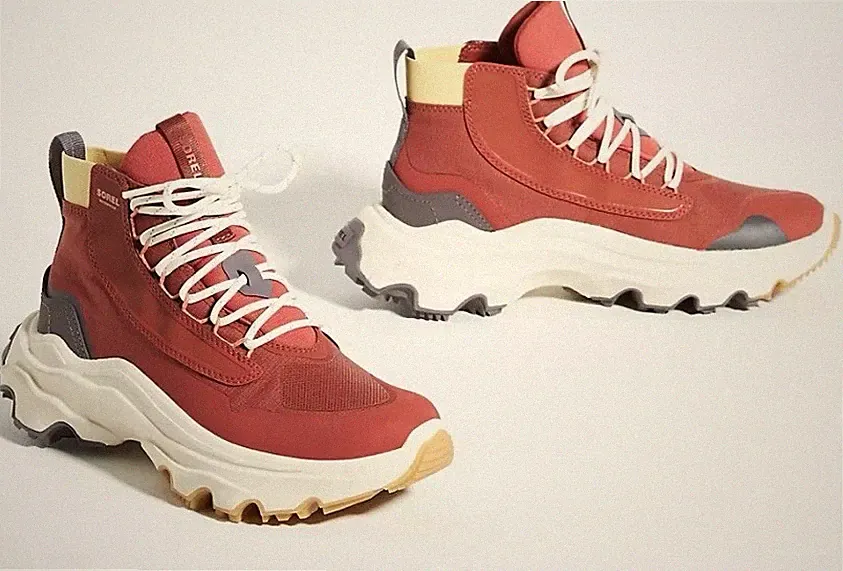 Sorel Warp Red/Chalk Kinetic Breakthru Venture Mid Waterproof Shoe Hike Snow 8.5