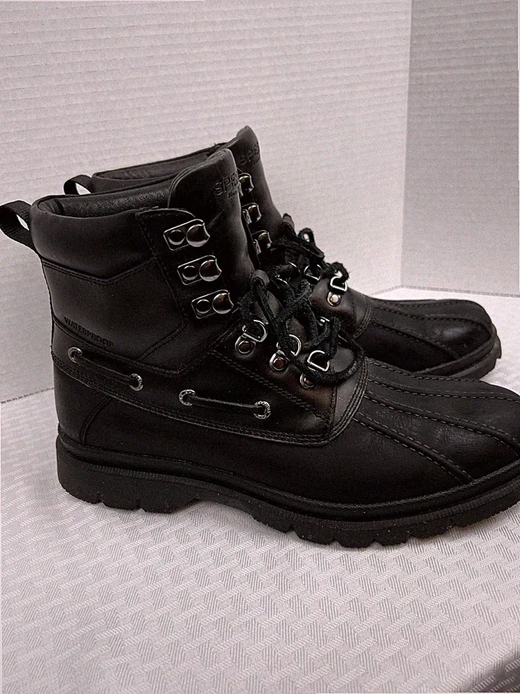 Sperry Mens/Hommes STS19712 Black Waterproof HighTop Boot sz8 New W/O Tags NICE!