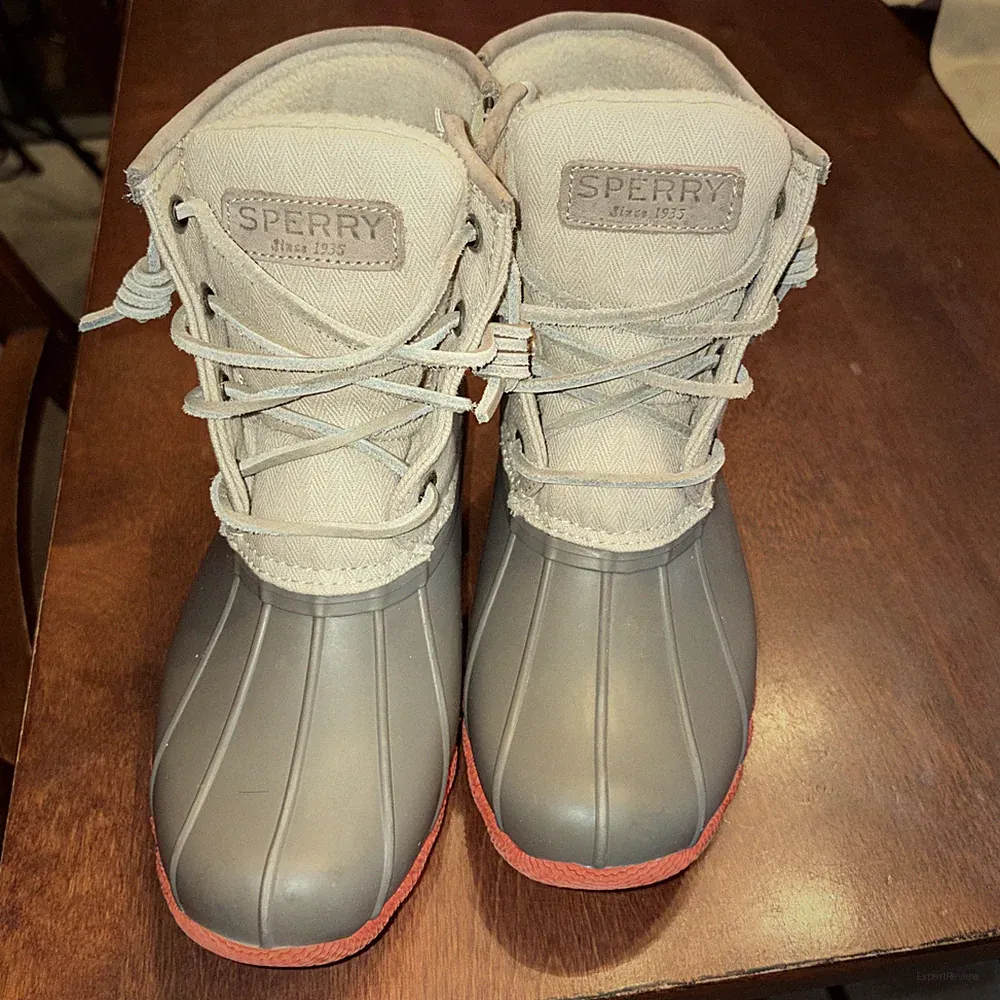 Sperry Saltwater Quilted Duck Boots Lace Up Waterproof Rain Ankle Women's Size 5